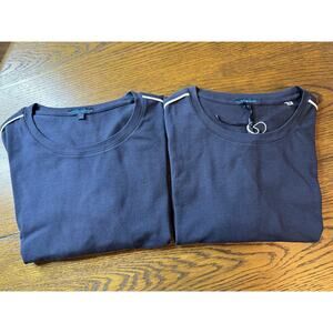 Patrick Assaraf Long-Sleeve Stretch-Pima Cotton T-Shirt Bundle x 2 Blue Men's M